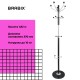 Вешалка-стойка BRABIX "CR-870" на мраморном диске, металл, 5+3 крючка, цвет коричневый, 606436