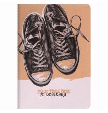 Тетрадь 40 л. в клетку обложка КРАФТ, бежевая бумага 70 г/м2, сшивка, А5 (147х210 мм), SNEAKERS, BRAUBERG, 403759