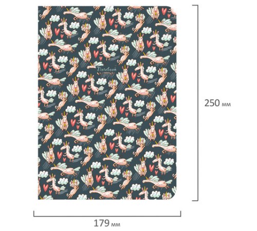 Тетрадь 60 л. в точку обложка SoftTouch, бежевая бумага 70 г/м2, сшивка, В5 (179х250 мм), ЕДИНОРОЖКИ, BRAUBERG, 403827