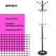 Вешалка-стойка BRABIX "CR-8342" на мраморном диске, металл, 5+4 крючка, цвет черный, 606439