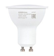 Лампа светодиодная SONNEN EXTRA, 12 (110) Вт, GU10, софит, нейтральный белый, 30000 ч, LED MR16-GU10-12W-4000, 457927