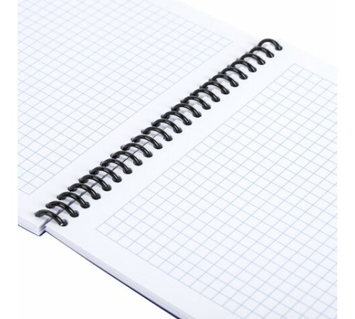 Блокнот А5 80 л., спираль пластиковая, обложка пластик, клетка, BRAUBERG 