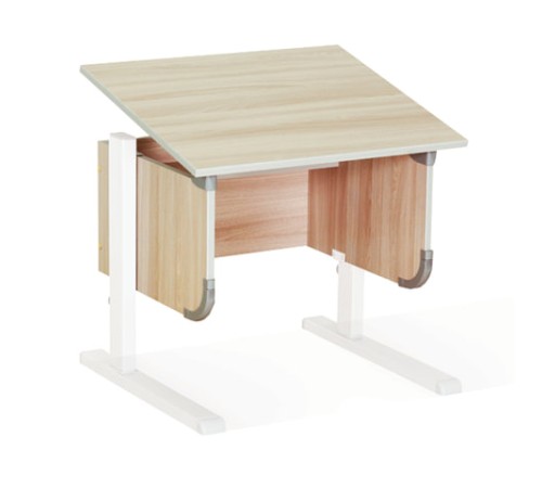 Столешница 900х500 мм, корпус парты ДЭМИ СУТ.28, ЛДСП ясень, пластик серый