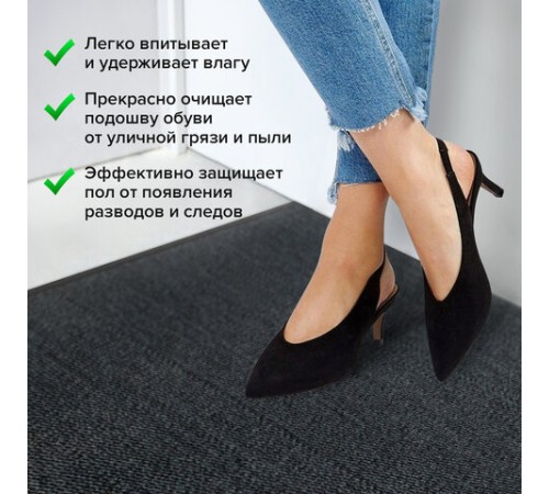 Коврик входной ИЗНОСОСТОЙКИЙ влаговпитывающий 60х90 см, толщина 8 мм, ТАФТИНГ, серый, LAIMA EXPERT, 606883 Коврик входной ИЗНОСОСТОЙКИЙ влаговпитывающий 60х90 см, толщина 8 мм, ТАФТИНГ, серый, LAIMA EXPERT, 606883