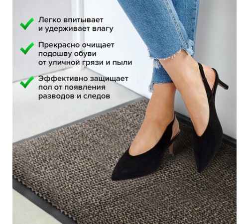 Коврик входной ИЗНОСОСТОЙКИЙ влаговпитывающий 60х90 см, толщина 8 мм, ТАФТИНГ, коричневый, LAIMA EXPERT, 606884 Коврик входной ИЗНОСОСТОЙКИЙ влаговпитывающий 60х90 см, толщина 8 мм, ТАФТИНГ, коричневый, LAIMA EXPERT, 606884