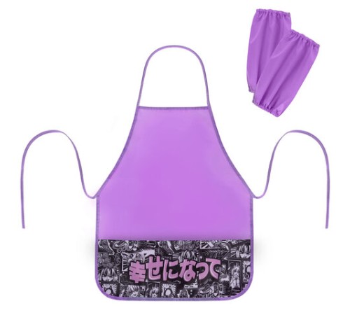 Накидка фартук с нарукавниками для труда BRAUBERG, 3 кармана, 46x54 см, 