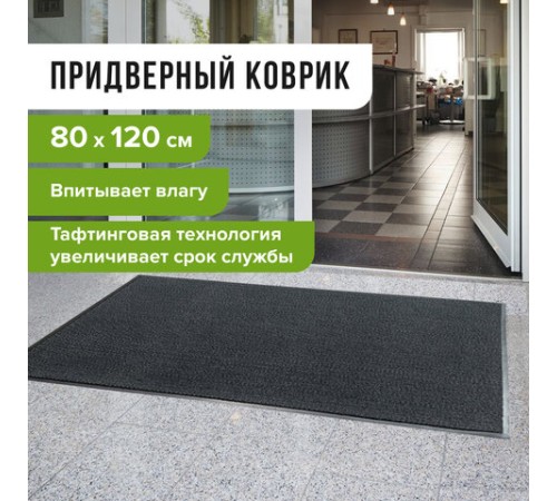 Коврик входной ИЗНОСОСТОЙКИЙ влаговпитывающий 80х120 см, толщина 8 мм, ТАФТИНГ, серый, LAIMA EXPERT, 606885 Коврик входной ИЗНОСОСТОЙКИЙ влаговпитывающий 80х120 см, толщина 8 мм, ТАФТИНГ, серый, LAIMA EXPERT, 606885