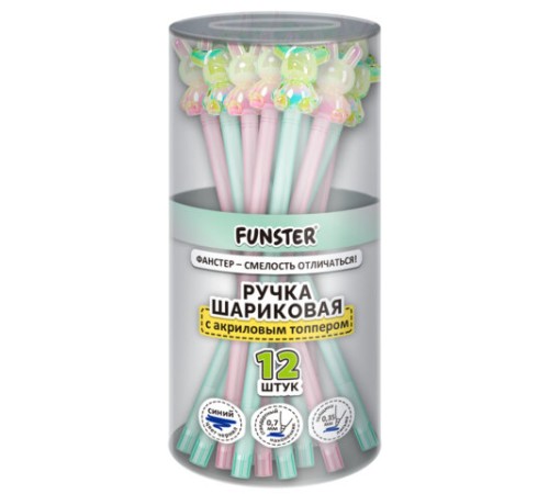 Ручка с акриловым топпером шариковая FUNSTER 