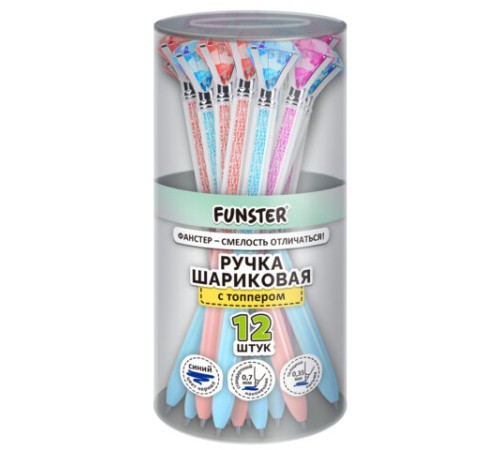 Ручка поворотная с топпером шариковая FUNSTER 