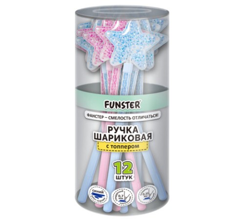 Ручка с топпером с блестками шариковая FUNSTER 