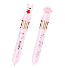 Ручка многоцветная с топпером шариковая автоматическая 10 ЦВЕТОВ FUNSTER 