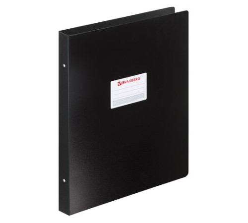 Папка на 4 кольцах БОЛЬШОГО ФОРМАТА А3, ВЕРТИКАЛЬНАЯ, 30 мм, черная, 0,8 мм, BRAUBERG 