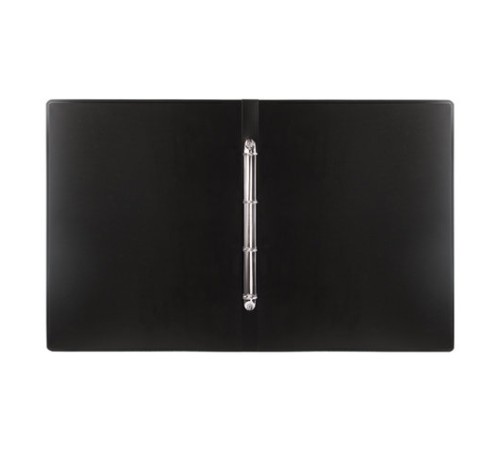 Папка на 4 кольцах БОЛЬШОГО ФОРМАТА А3, ВЕРТИКАЛЬНАЯ, 30 мм, черная, 0,8 мм, BRAUBERG 