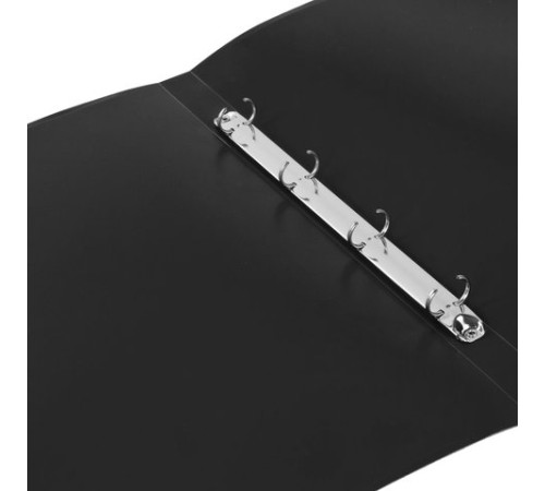 Папка на 4 кольцах БОЛЬШОГО ФОРМАТА А3, ВЕРТИКАЛЬНАЯ, 30 мм, черная, 0,8 мм, BRAUBERG 