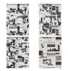 Блокнот А5 (146х206 мм), 80 л., гребень, картон, жесткая подложка, клетка, BRAUBERG, 