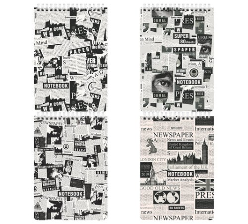 Блокнот А5 (146х206 мм), 80 л., гребень, картон, жесткая подложка, клетка, BRAUBERG, 