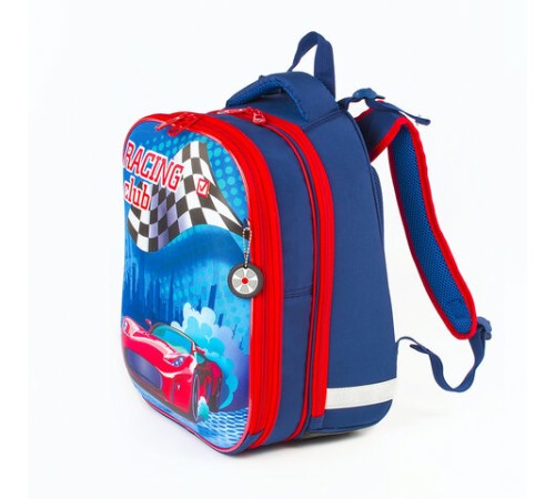 Ранец BRAUBERG PREMIUM, 2 отделения, с брелоком, дополнительный объем, для мальчиков, 