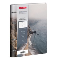 Тетрадь на кольцах А5, 175х215 мм, 120 л., под кожу, BRAUBERG VISTA, 
