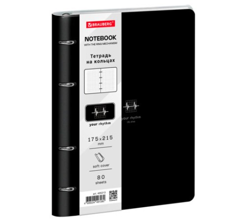 Тетрадь на кольцах А5, 175х215 мм, 120 л., под кожу, BRAUBERG VISTA, 