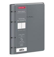 Тетрадь на кольцах А5, 175х215 мм, 120 л., под кожу, BRAUBERG VISTA, 