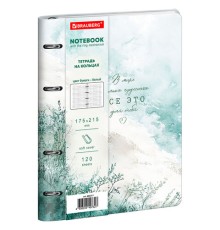 Тетрадь на кольцах А5, 175х215 мм, 120 л., под кожу, BRAUBERG VISTA, 