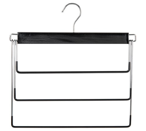 Вешалка-плечики качели 3 секции, металлическая, для юбок и брюк, ПВХ-покрытие, BRABIX, 607473