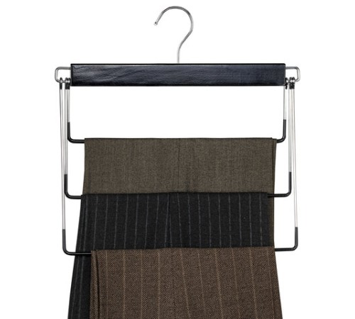 Вешалка-плечики качели 3 секции, металлическая, для юбок и брюк, ПВХ-покрытие, BRABIX, 607473