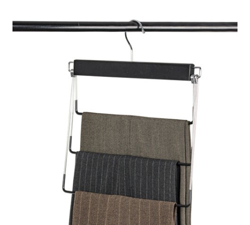 Вешалка-плечики качели 3 секции, металлическая, для юбок и брюк, ПВХ-покрытие, BRABIX, 607473