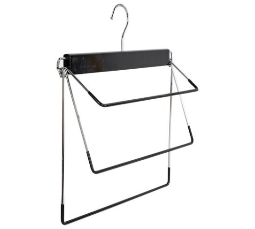 Вешалка-плечики качели 3 секции, металлическая, для юбок и брюк, ПВХ-покрытие, BRABIX, 607473