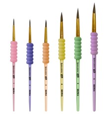 Кисти c EVA-вставкой БЕЛКА набор 6 шт. (круглые №1, 2, 3, 4, 5, 6), блистер, BRAUBERG KIDS, 201093