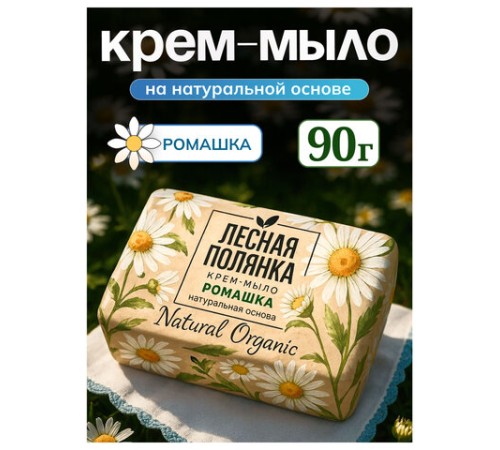 Мыло-крем туалетное 90 г, ЛЕСНАЯ ПОЛЯНКА 