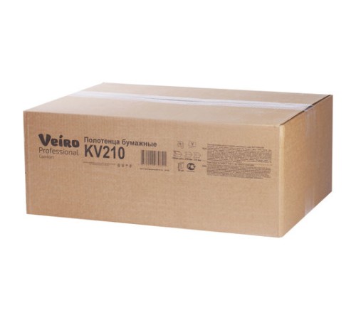 Полотенца бумажные 250 шт., VEIRO (H3) COMFORT, 1-слойные, белые, КОМПЛЕКТ 20 пачек, 21х21,6, V-сложение, KV210