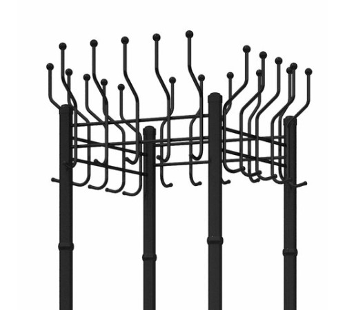 Вешалка напольная на 20 крючков с держателем для зонтов 