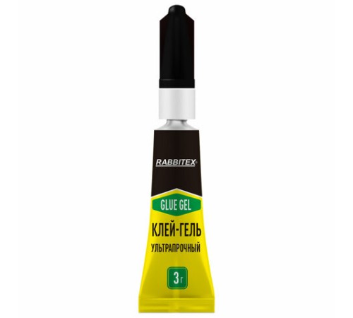 Клей-гель секундный суперклей УЛЬТРАПРОЧНЫЙ, набор 2х3 грамм, RABBITEX, 609814