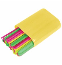 Счетные палочки неоновые 50 штук в пластиковом пенале, ассорти, ЮНЛАНДИЯ, 106284