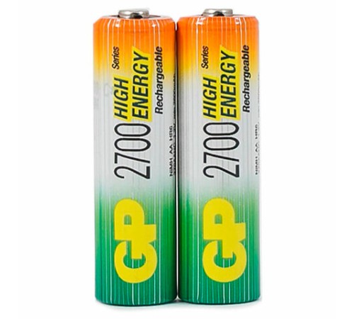 Батарейки аккумуляторные Ni-Mh пальчиковые КОМПЛЕКТ 2 шт. АА (HR6) 2650 mAh, GP, 270AAHC-2DECRC2