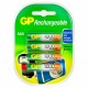 Батарейки аккумуляторные Ni-Mh мизинчиковые КОМПЛЕКТ 4 шт. AAA (HR03) 950 mAh, GP, 100AAAHC-2DECRC4