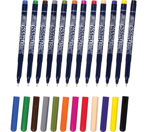 Ручки капиллярные (линеры) 12 ЦВЕТОВ CENTROPEN 