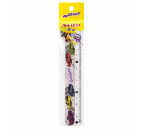 Линейка пластиковая 15 см ЮНЛАНДИЯ 