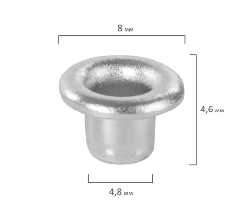Люверсы BRAUBERG, КОМПЛЕКТ 250 шт., внутренний диаметр 4,8 мм, длина 4,6 мм, серебристые, 227794