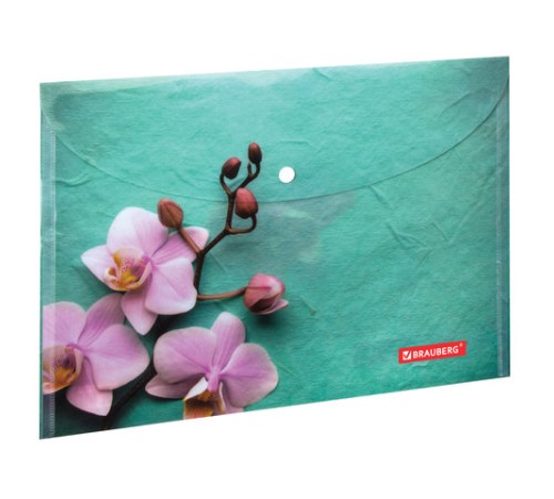 Папка-конверт с кнопкой BRAUBERG 
