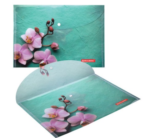 Папка-конверт с кнопкой BRAUBERG 