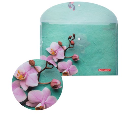 Папка-конверт с кнопкой BRAUBERG 