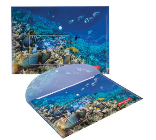 Папка-конверт с кнопкой BRAUBERG 