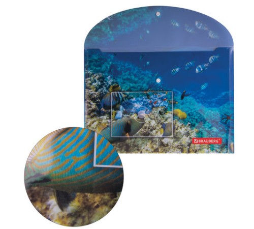 Папка-конверт с кнопкой BRAUBERG 