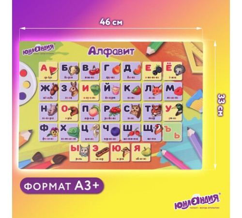 Настольное покрытие ЮНЛАНДИЯ, А3+, пластик, 46x33 см, 