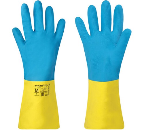 Перчатки неопреновые LAIMA EXPERT НЕОПРЕН, 90 г/пара, химически устойчивые, х/б напыление, M (средний), 605004