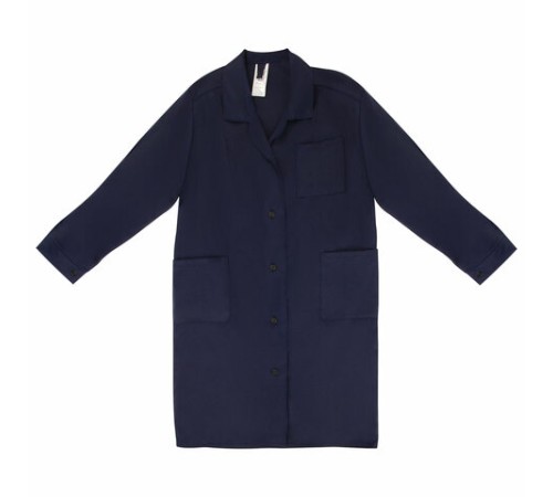 Халат технолога женский синий, смесовая ткань, размер 48-50, рост 170-176, плотность ткани 200 г/м2, 610782