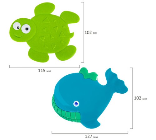 Мини-коврик для ванной набор 4 штуки, АССОРТИ, BRAUBERG KIDS, блистер, 665185