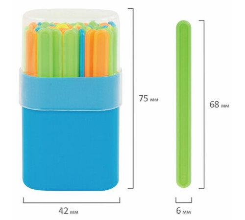Счетные палочки ПИФАГОР, 50 штук, ассорти, в пластиковом пенале, 104753